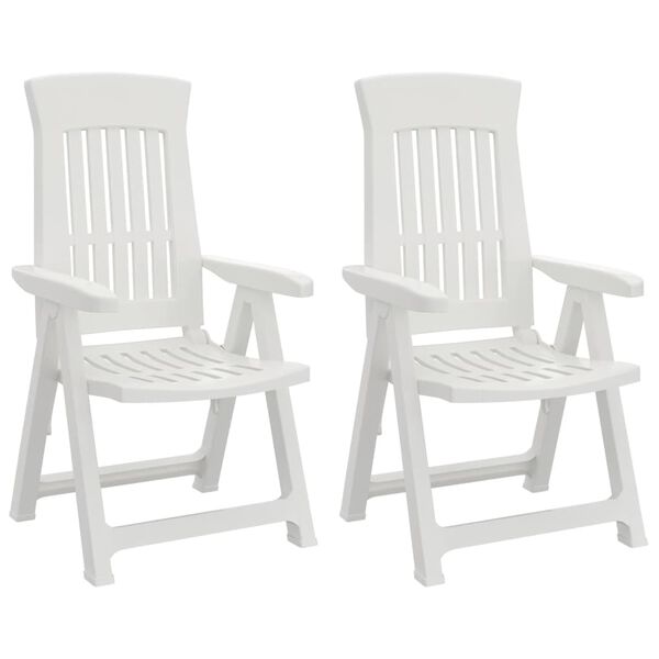 vidaXL Chaises inclinables de jardin lot de 2 blanc PP