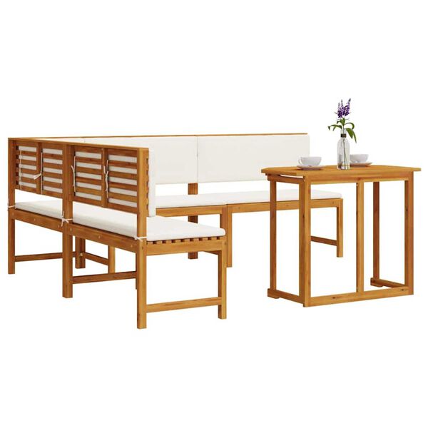 vidaXL Ensemble de banc de jardin 4 pcs Marron Bois d'Acacia Massif