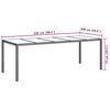 vidaXL Table de jardin blanc 250x100x75 cm résine tressée verre trempé