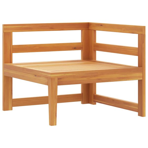 vidaXL Canap&eacute; d'angle avec coussins gris fonc&eacute; Bois d'acacia solide