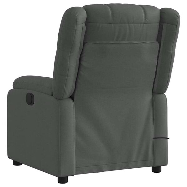 vidaXL Fauteuil de massage inclinable gris foncé tissu