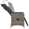 vidaXL Chaises inclinables de jardin lot de 2 et coussins gris rotin