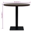 vidaXL Table de bistro MDF et acier Rond 80 x 75 cm Fr&ecirc;ne fonc&eacute;