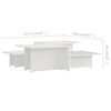 vidaXL Tables basses 2 pcs Blanc 111,5x50x33 cm Bois d'ing&eacute;nierie