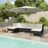 vidaXL Salon de jardin 6 pcs avec coussins r&eacute;sine tress&eacute;e noir