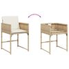 vidaXL Ensemble &agrave; manger de jardin et coussins 11 pcs beige poly rotin