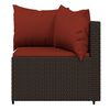 vidaXL Salon de jardin 3 pcs avec coussins marron r&eacute;sine tress&eacute;e