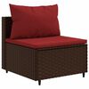 vidaXL Salon de jardin 5 pcs avec coussins Marron R&eacute;sine tress&eacute;e