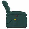 vidaXL Fauteuil inclinable de massage vert fonc&eacute; tissu