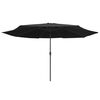 vidaXL Parasol de jardin avec mât en métal 390 cm noir