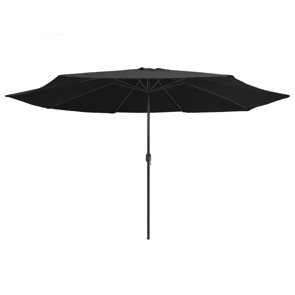 vidaXL Parasol de jardin avec mât en métal 390 cm noir