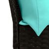 vidaXL Canap&eacute; de jardin avec coussins Noir R&eacute;sine tress&eacute;e