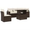 vidaXL Salon de jardin avec coussins 6 pcs marron r&eacute;sine tress&eacute;e