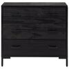 vidaXL Commode Noir 75x35x70 cm Bois de pin massif
