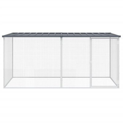 vidaXL Poulailler avec toit anthracite 203x98x90 cm acier galvanisé