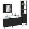 vidaXL Ensemble d&rsquo;armoires salle de bain 4 pcs noir bois d'ing&eacute;nierie