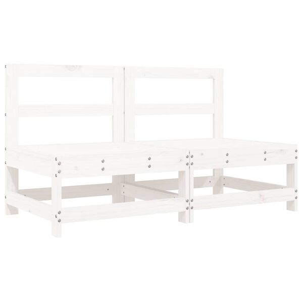 vidaXL Canap&eacute;s centraux avec coussins 2 pcs blanc bois de pin massif