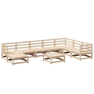 vidaXL Salon de jardin 9 pcs bois de pin massif