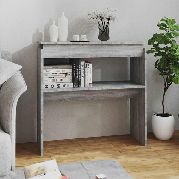 vidaXL Table console Sonoma gris 80x30x80 cm Bois d'ing&eacute;nierie