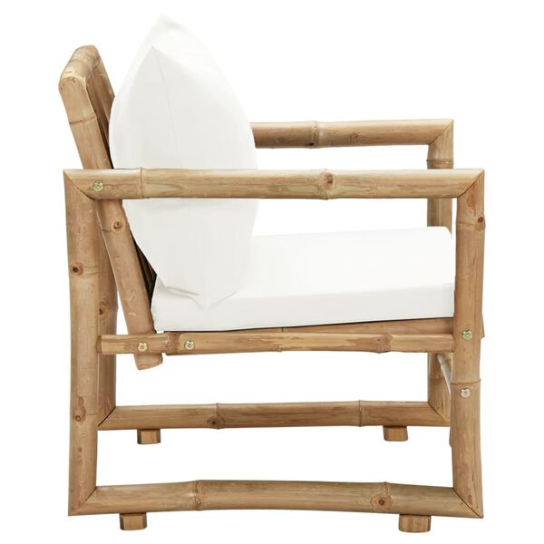 vidaXL Chaises de jardin lot de 2 avec coussins et oreillers Bambou
