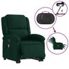 vidaXL Fauteuil inclinable de massage &eacute;lectrique vert fonc&eacute; velours