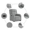 vidaXL Fauteuil inclinable &eacute;lectrique gris clair tissu