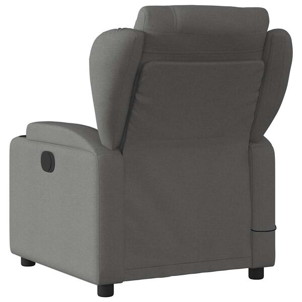 vidaXL Fauteuil inclinable de massage gris fonc&eacute; tissu