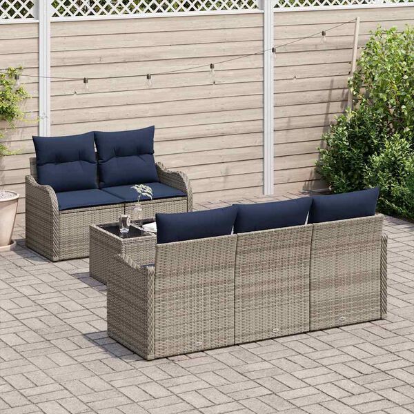 vidaXL Ensemble de canap&eacute; de jardin Gris 55 x 55 x 37 cm polyrotin