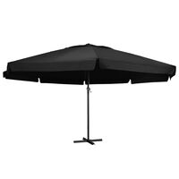 vidaXL Parasol de jardin avec mât en aluminium 500 cm noir