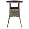 vidaXL Table de jardin &Oslash;60x75 cm Verre tremp&eacute;/r&eacute;sine tress&eacute;e Gris