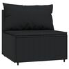 vidaXL Salon de jardin 4 pcs avec coussins Noir R&eacute;sine tress&eacute;e