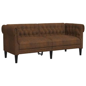 vidaXL Canap&eacute; Chesterfield 2 places marron tissu