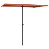 vidaXL Parasol de jardin avec mât en aluminium 2x1,5 m Terre cuite