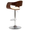 vidaXL Tabouret de bar Cr&egrave;me Bois courb&eacute; et similicuir
