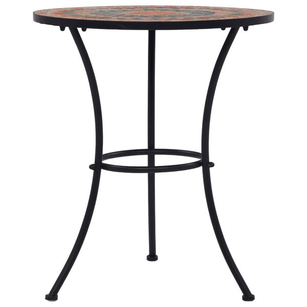 vidaXL Table de bistro mosa&iuml;que Orange/gris 60 cm C&eacute;ramique