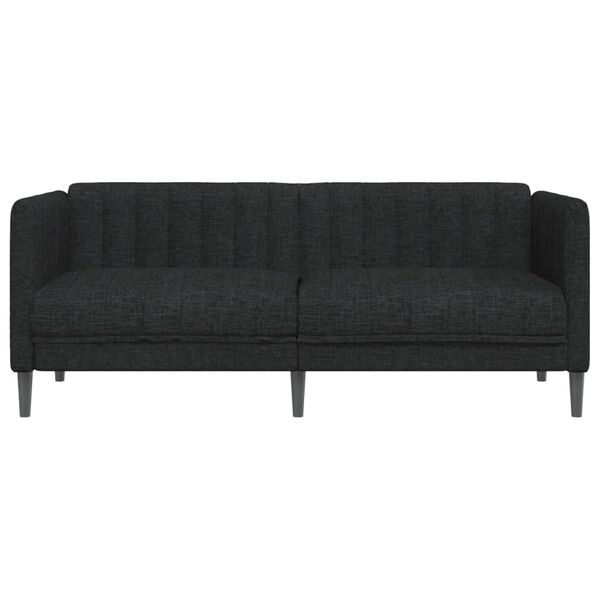 vidaXL Canapé à 2 places noir tissu