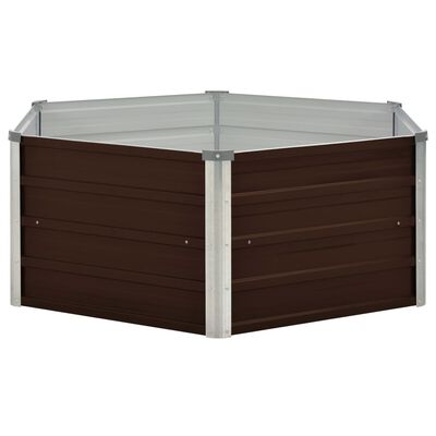 vidaXL Jardinière surélevée Marron 129x129x46 cm Acier galvanisé