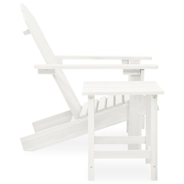 vidaXL Chaise de jardin Adirondack avec table Bois de sapin Blanc