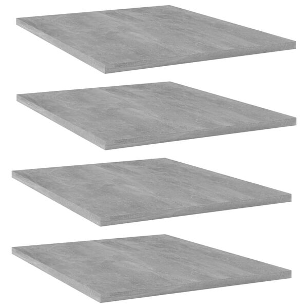 vidaXL Panneaux de biblioth&egrave;que 4 pcs gris b&eacute;ton bois d&rsquo;ing&eacute;nierie