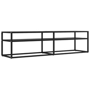 vidaXL Meuble TV noir 160x40x40,5 cm verre tremp&eacute;