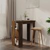 vidaXL Table de bar avec &eacute;tag&egrave;re ch&ecirc;ne fum&eacute; bois d'ing&eacute;nierie