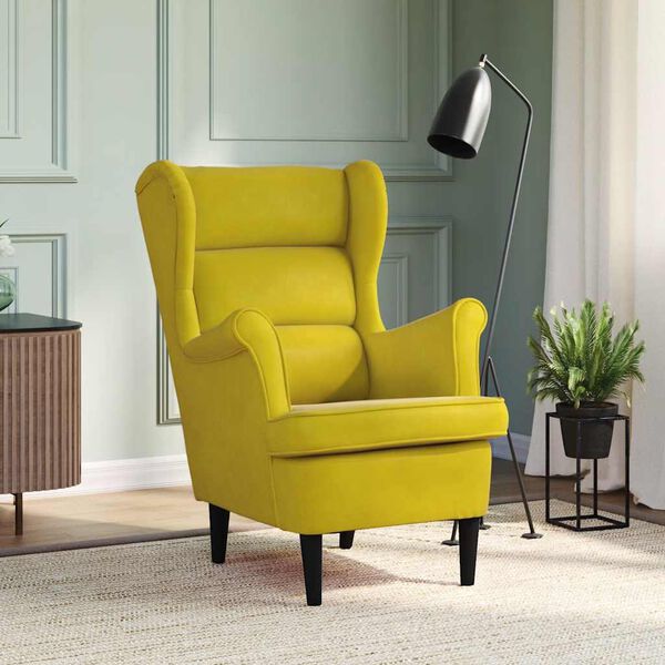 vidaXL Fauteuil jaune moutarde velours