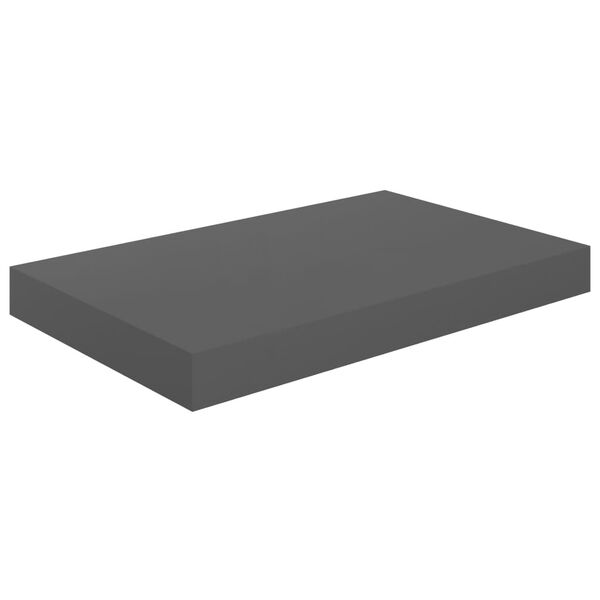 vidaXL &Eacute;tag&egrave;re murale flottante 2 pcs Gris brillant 40x23x3,8 cm MDF
