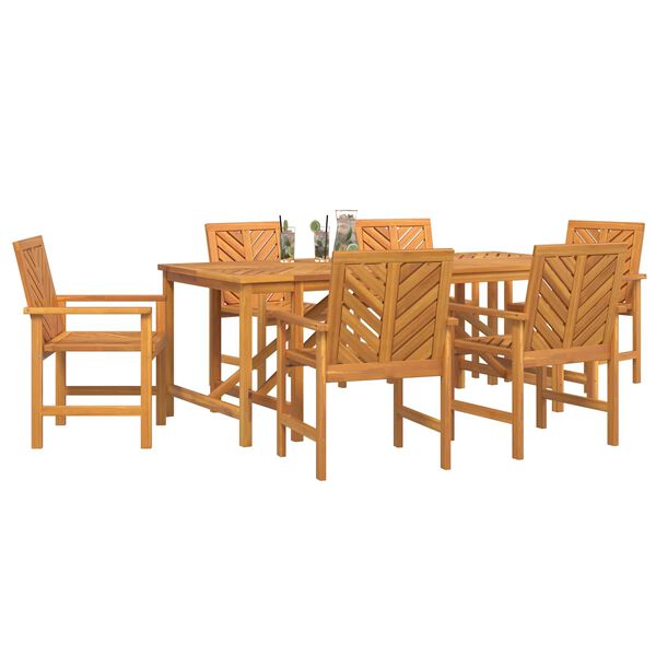 vidaXL Ensemble de salle &agrave; manger pour jardin 7 pcs Marron