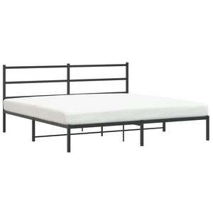 vidaXL Cadre de lit m&eacute;tal sans matelas avec t&ecirc;te de lit noir 193x203cm
