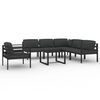 vidaXL Salon de jardin 7 pcs avec coussins Aluminium Anthracite