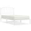 vidaXL Cadre de lit m&eacute;tal sans matelas et t&ecirc;te de lit blanc 100x190 cm