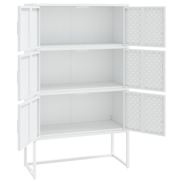 vidaXL Buffet haut Blanc 80x35x135 cm Acier
