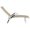 vidaXL Chaise longue Textilène et aluminium Crème