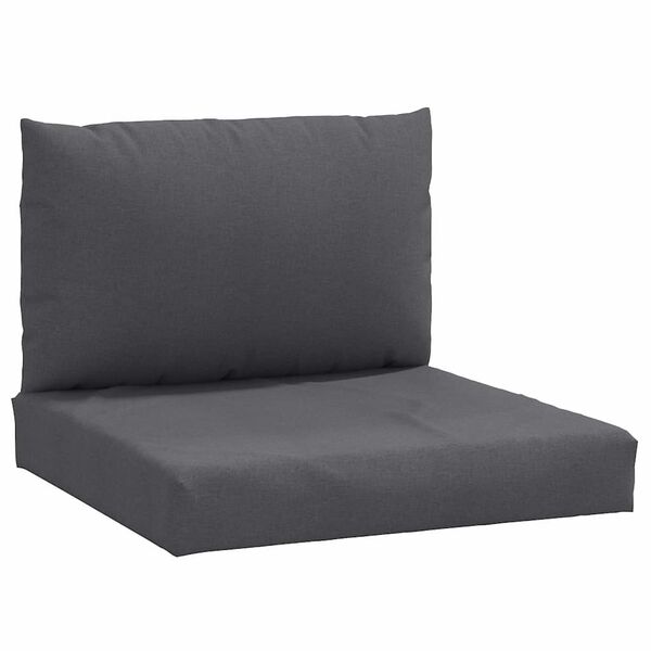 vidaXL Coussins de palette lot de 2 anthracite m&eacute;lang&eacute; tissu